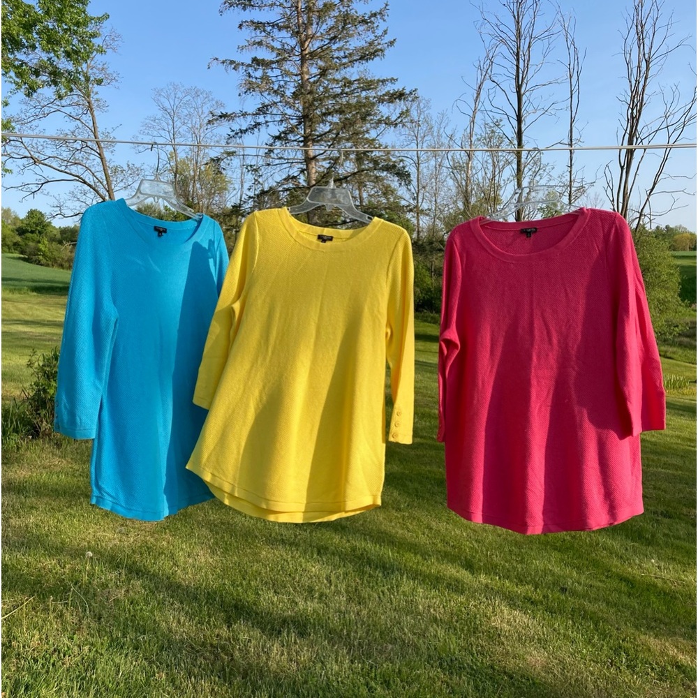 3 Talbots 3/4 Sleeve Waffle Weave Tunics